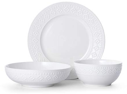Pfaltzgraff 5268037 Haisley Tafelservice, 12-teilig, weiß