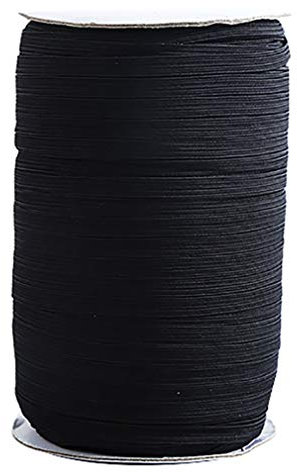 Sunnykud Gummiband Schwarzes und weißes Flach Elastikband 6mm X 182m Elastisches Gummiband