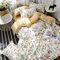 Copripiumino stampato floreale ragazze donne fiori gialli Set di biancheria da letto motivo geometria copripiumino natura botanica tema trapunta matrimoniale camera con 2 federe