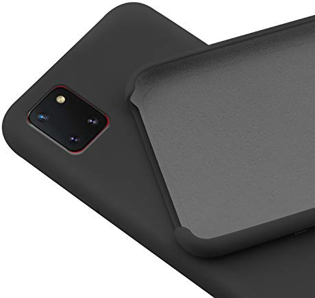N NEWTOP Custodia Cover Compatibile per Samsung Galaxy Note 10 Lite, Ori Case Guscio TPU Silicone Semi Rigido Colori Microfibra Interna Morbida (Nera)