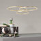 FUMIMID LED Pendellampe Wohnzimmerlampe Pendelleuchte Dimmbar Mit Fernbedienung Kronleuchter Moderne Esstischlampe Aluminium Runde Acryl Beleuchtung Deckenleuchte,Gold,3laps40+60+80cm