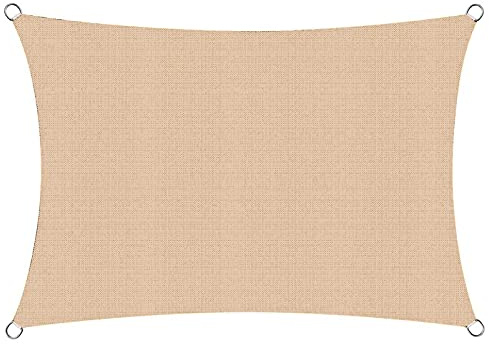 QIAOH Sonnensegel Rechteckig Wasserdicht 5x6m, Sonnensegel Terrassenüberdachung, Wasserdichtes Sonnensegel, Balkon Segel Wasserdicht