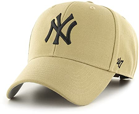 '47 MLB New York Yankees MVP Unisex-Baseballkappe, Verstellbar, Hochwertiges Design und Verarbeitung, Black Logo, Old Gold