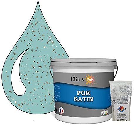 POK PAILLETTE : Peinture de Finition Acrylique Effet Pailleté Murs Intérieurs 5L - Miami Beach