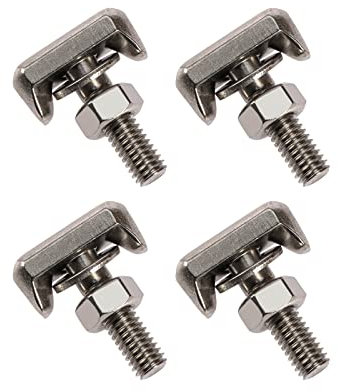 VGOL Lot de 4 boulons en T en acier inoxydable M6 pour borne de batterie avec écrous et rondelles de rechange pour voiture, bateau