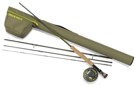 Orvis Encounter Fly Rod Outfit - 4Pc Fishing Rod and Reel Combo with Smooth Performance, Complete with Reel, Line, Backing, & Leader for Young Anglers, Olive - (8'6 5-wt)