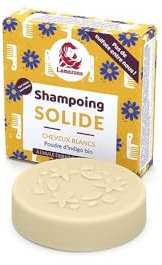 LAMAZUNA - Shampoing solide - Cheveux blancs - Poudre d'indigo bio - Mousse généreuse - Zéro Déchet - Végane - Fabriqué en France - idéal pour le voyage - 70g