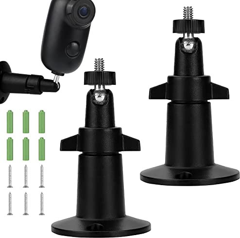 JJYHEHOT 2 Pack Security Camera Wall Mount Bracket, Camera Mounting Bracket, 360° Adjustable Indoor/Outdoor Mount for Arlo Pro/Pro 2/Pro3/Pro4,Ultra and Other Compatible Models((Black)