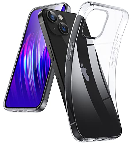 DOSMUNG Klar Hülle für iPhone 14 Plus (6.7), Flexible Minimalistische Silikonhülle Weiche Case Stoßfeste Kratzfestigkeit Handyhülle für iPhone 14 Plus, Durchsichtig