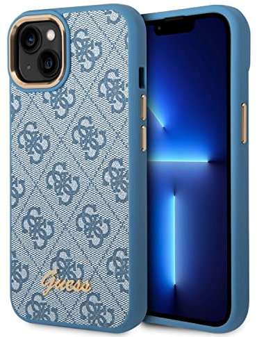 Guess GUHCP14MHG4SHB hülle für iPhone 14 Plus 6,7 blau/Blue Hard case 4G Vintage Gold Logo