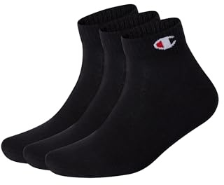 Champion Accessories Basics 3pk Quarter Socks, Black, 3 UK