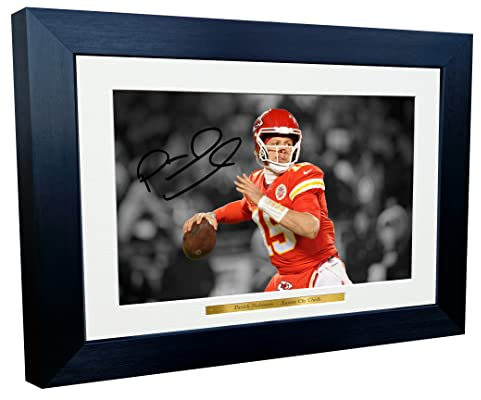 Patrick Mahomes Throwing Kansas City Super Autogramm, signiert, 30,5 x 20,3 cm, A4 Foto Bilderrahmen Fußball Poster Geschenk