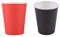 HDYS Lot de 40 gobelets en carton (255 ml) - Couleurs unies unies - Pour anniversaire, traiteur - 20 pièces noires et 20 rouges