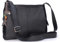 Catwalk Collection Handbags - Damen Umhängetasche Mittelgroß - Crossbody Bag - Leder und Wildleder - Verstellbarer Schultergurt - CHARLOTTE - Schwarz