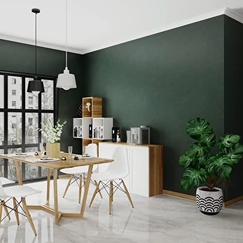JSEVEM 80CM×4M Darker Green Black Wallpaper Peel and Stick Vinyl Pure Dark Deep Greenish Waterproof Contact Paper Plastic Matte Textured Wall Tile Sticker for Bathroom Worktop Bedroom