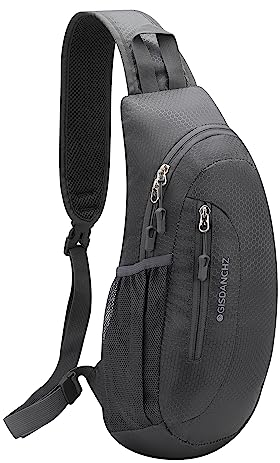Gisdanchz Sling Bag Herren Damen Brusttasche Herren Klein Slingbag Crossover Bag Crossbody Chest Bag Schultertasche Schulterrucksack Damen Herren Sling Rucksack Cross Body Bag, Dunkelgrau