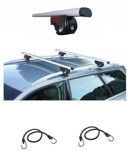 KOMPATIBEL MIT Ford Grand C-Max II/C-Max7 MPV 7 posti Jahr 2010 al 2019 CAM-DACHTRÄGER AUS Aluminium FÜR AUTODACH 127 cm MIT Standard-SEITLICHEN REALINGS HOCH BIS ZU 100 KG