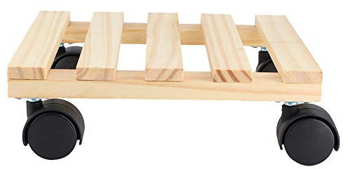 Maceta de Madera para Plantas, Carritos para Maceteros, Plataforma Rodante para Plantas, Carritos para Plantas, Soporte para Plantas de Madera con Ruedas, Base para Macetas de Flores de Madera, Soport