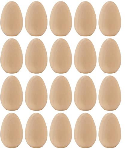 EXCEART Holz-Ostereier – 10 Stück Unfertige Holzeier Zum Bemalen Bemalbare Ostereier Aus Holz Zum Basteln Eier Mit Flachem Boden Spielküche Essen Zum Basteln Osterdeko