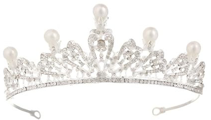 Braut Tiara Diadem, Hochzeit Krone Braut Tiara, Braut Kron, Prinzessin Diadem, Für Schönheitswettbewerbe, Hochzeiten, Partys (Silber)