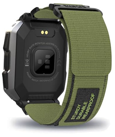 AireWiki Stoff Armband Kompatibel mit AMAZTIM C20/ Kospet Tank M1 Pro Armband Nylon Für Herren Damen Sport Ersatzband mit Uhrenarmband Für AMAZTIM C20/ Kospet Tank M1 Pro (grün)