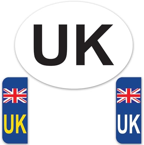 SAFESIGN (3 Pack) UK Car Stickers for Europe GB Stickers for car UK car Sticker Number Plate Stickers - Vinyl Self-Adhesive - Union Jack Replaces EU Flag Brexit - Water Proof EN ISO 7010:2012 (3)