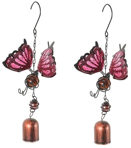 Mipcase 2 Pz campana a farfalla Decorazioni per finestre decorazione da appendere a farfalla scacciaspiriti da esterno party gift Home decor arredamento campanello a da finestra ala