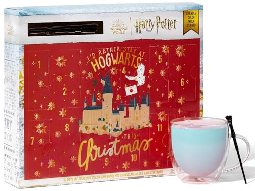 Harry Potter - 12 Tage heiße Schokolade - enthält 12 Farbwechsel-Hot Chocolate Mischungen in 4 Farben und 1 Rührstab - offiziell lizenziert