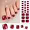 Boloshine Semi Cured Gel Toenail Stickers, 26Pcs Glitter Soft Toenail Polish Strips, Self-Adhesive Toe Nail Wraps, UV/LED Lamp Required - The Crimson-Clad Dancer