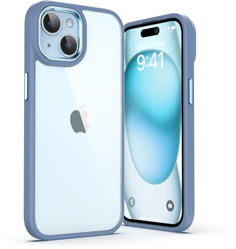 ULAK for iPhone 15 Case Clear [Anti-Yellow], Blue | Heavy Duty Transparent Shockproof Rugged Cover Soft TPU Hard Bumper Safe Grip Protective Light Cover for iPhone 15 6.1