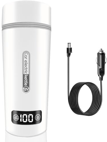 Tragbare wasserkocher für auto,12v/350ml& 40~100℃ einstellbar,reisewasserkocher&80W Schneller Warmwasserbereiter,Anti-Trockenbrand-Schutz,für auto camping、die zubereitung Von Tee, kaffee Babymilch