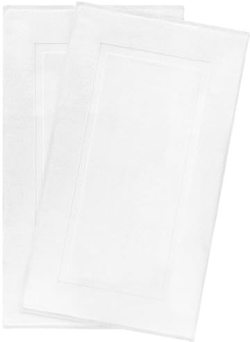 Hammetex Badvorleger Set 2 Teilig, 100% Baumwolle Duschvorleger für Badezimmer, Saugfähig Waschbar Bad Fußmatten 51x86 cm Große Badematten, Weiß