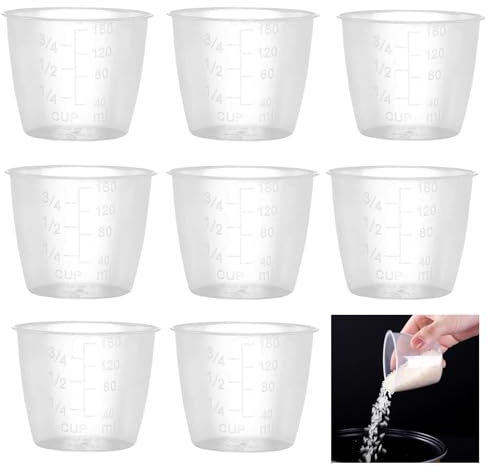 8PCS Rice Measuring Cup, Cooking Measuring Cups, Rice Cup, Transparent 160ml Rice Cooker Cup Measuring Cup Rice Cup for Rice Measuring, Rice Cups