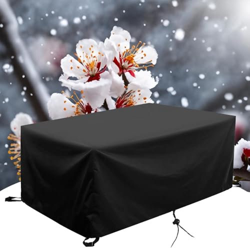 Abdeckungen Für Gartenmöbel 210x160 Abdeckplane Gartenmöbel,600D Oxford Gewebe, Schwarz,Regenschutz Abdeckung Gartenmöbel Winterfest für Sofa Staubdicht, Stühle,Tisch,Gartentische 210x160x90cm/LxWxH