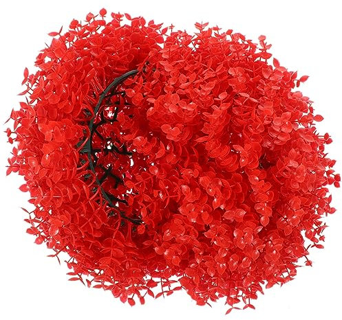 VOSAREA Fake Grass Plant Decorative Topiary Sphere for Hanging Decor Lifelike Eucalyptus Grass for Weddings Parties and Home Decoration