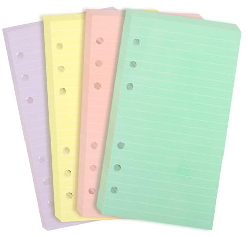 FYY 4 Packungen A6 Linie, 160 Blätter (320 Seiten) für 6 Ring Binder Notizbuch, Nachfülleinlagen für Filofax A6, Notizen, Tagbuch, Skizze, DIY, Bullet Journal, Malerei