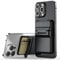 CCSmall for MagSafe Wallet Card Holder for Men, Detachable Hard Shell Magnetic Phone Wallet with Stand for iPhone 16 15 14 13 12 Pro Max Plus SQB Black