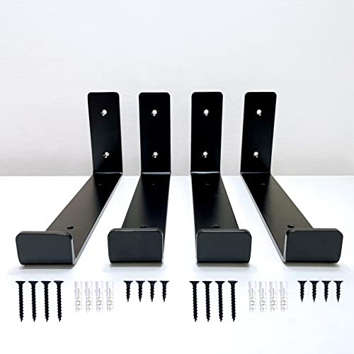 4 x robuste Gerüstregalhalterungen 225 mm – Industrie-Stil für 22,9 cm große Bretter – aus 5 mm Stahl – ideale DIY-Aufbewahrungslösung für Wohnzimmer, Küche, Büro, Garage