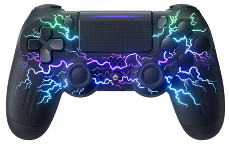 Générique Manette sans Fil pour PS4, 2025 Update Wireless Pro Controller pour PS4/Slim/Pro avec Lumière LED, Batterie Rechargeable 1000mAh, Prise Audio 3,5 mm, 6 Axes et Dual Vibration