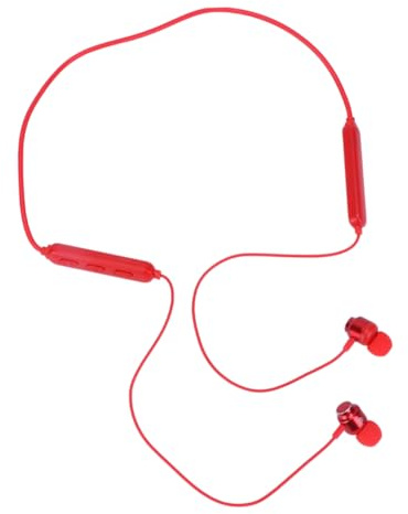 Lurrose 1 Stück Kopfhörer mit Dual Handle Halterung Freisprecheinrichtung Ergonomisches Design für Fitness Stunden Akkulaufzeit Rot