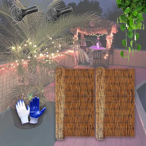 Canisse en Bambou Brise Vue 60cm 70cm 90cm 120cm 160cm Hauteur Clôture De Jardin Décorative Extérieur Brise-Vue Clôture en Roseau Naturel pour Terrasse Clôture D'intimité Balcon