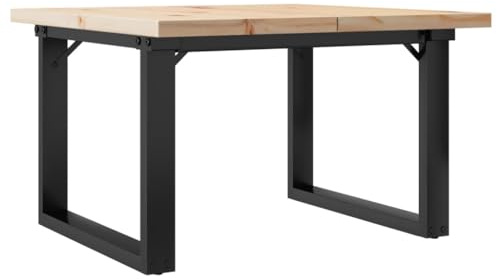 vidaXL Coffee Table O-Frame 70x70x40.5 cm Solid Wood Pine and Steel