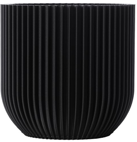 3D Vase Cloe Orchideentopf Kräutertopf Übertopf bruchsicher | nachhaltig | wasserdicht (Schwarz)