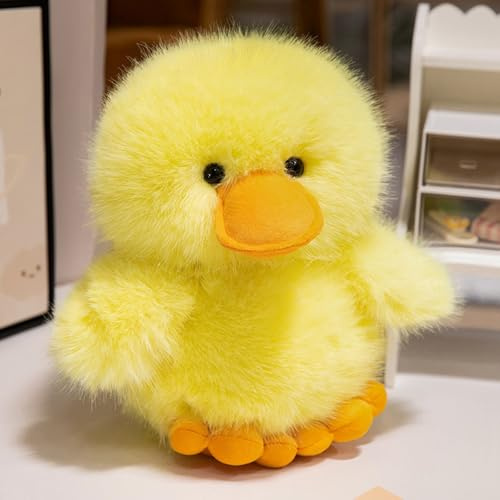 TROYSINC Kuscheliger Ente Plüschtier Kuscheltier – Weicher Stofftier Ente in Doppelfarbe Geburtstag, Valentinstag, Weihnachten (25cm,Gelb)