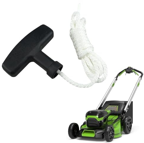 Rückstoßstarter mit 145cm Seil – Universal Motorstartergriff in Schwarz, Robustes Zugseil für Rasenmäher, Kettensägen, Trimmer und Generatoren