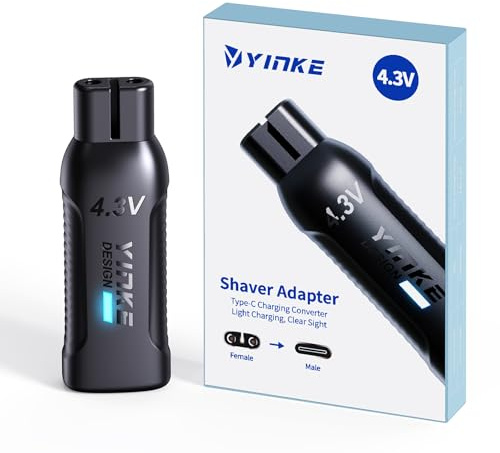 4.3V Typ-C Rasierer Ladegerät Adapter für QP2510/QP2515/QP2520/QP2620 | Ladekonverter für Philips Oneblade mit Ladeanzeige, A00390 USB-C Elektrorasierer Charger Adapter Ersatzadapter (ohne Kabel)