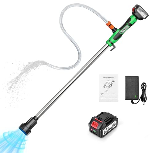 Cordless Stick Water Transfer Pump: Battery Powered Water Pump with 4000mAh Rechargeable Batteries, 740GPH 32.8FT Lift Handheld Sump Pump for Pool Garden Basement Pond RV Pool Boat Well Rain Barrels