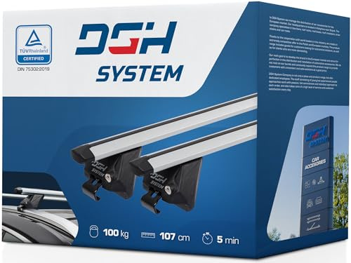 DGH System Dachträger Autogepäckträger RELINGTRÄGER kompatibel mit SEAT Leon ST IV Kombi ab 2020 max 100 kg 112 cm Aluminium