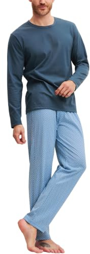 CALIDA Cotton Special Pyjama Herren | langer Schlafanzug aus 100% Baumwolle