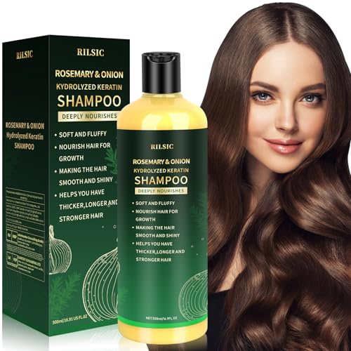 Rosmarin&Onion Shampoo – Volumen Shampoo gegen Fettiges Haar | , Reinigt die Kopfhaut, Stärkt Haarwurzeln, Für Dichteres Weiches Haar, Für Damen & Herren,Rosemary Shampoo for Hair Growth